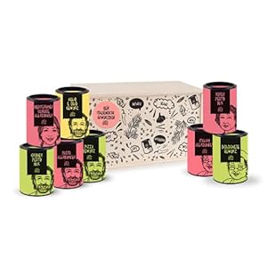 Just Spices Set van 8 Italië specerijen, Italiaanse keuken als cadeauset in mooie houten doos, 8 verschillende…