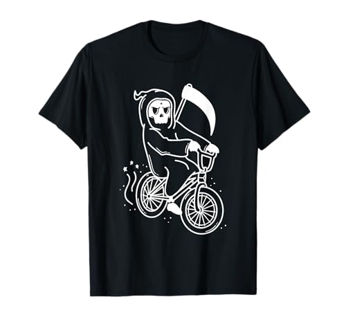 Funny Grim Reaper BMX Bike Shirt Men Kids Maglietta