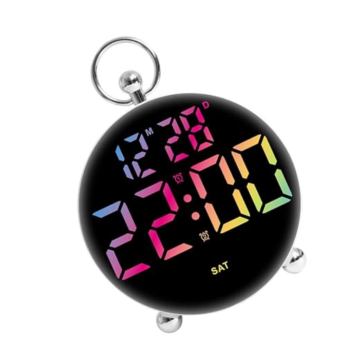 Reloj digital LED multifuncional con pantalla grande y alarma doble integrada, fecha, semana, pantalla de 24 horas para el hogar