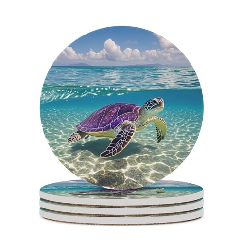 Dessous de verre céramique résistant chaleur protège table liège rond - 2