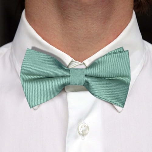 Image of Pre-Tied Adjustable Solid Tuxedo Bow Tie for Boys and Men