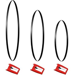 3 Pieces Turntable Belt with 3 Pieces Record Player Needle, Replacement Different Specifications Square Cassette Tape Machine Recorder Rubber Belt Diamond Stylus Replacement Needle for Turntable - Les Beatles, Paul McCartney, John Lennon, RIngo Starr, George Harrison