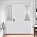 Deconovo Room Darkening Blackout French Door Panels Thermal Insulated Curtains Rod Pocket Curtains for Bedroom 25x40 Inch Greyish White