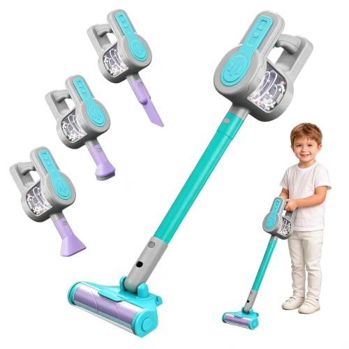 Essovee Kids Vacuum Toy, 4 in 1 Toddler Vacuum Cleaner, Role Play STEM Educational for Girl Boy 3 4 Year Old(Blue) by Essovee - Used condition - US$20.26