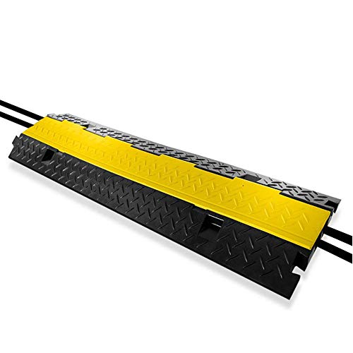 Pyle Durable Cable Protective Ramp Cover - Supports 44000Lbs Dual Channel Heavy Duty Cord Protection W/Flip-Open Top Cover, 39.4” X 9.64” X 1.57” Cable Concealer For Indoor Outdoor Use -Pcblco103 #TOP5