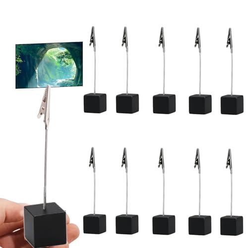 10 Stück Fotohalter mit Klammern,Tischkartenhalter Clip,Kartenhalter Tisch,Foto Halter mit Klammer,Kartenständer,Postkartenhalter Holz Fotoständer Clip für Hausdekoration,Party,Büro,Hochzeit