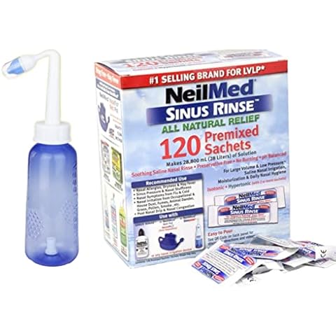 KAV PLUS Nasal Rinse Bottle 300ml for Neilmed Sinus Rinse 120 Sachet Cover