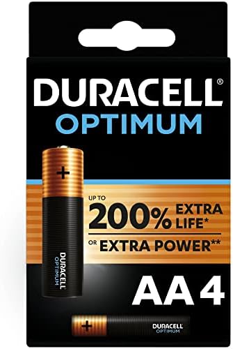 Duracell Optimum AA Alkaline Batteries [Pack of 4] 1.5 V LR6 MX1500