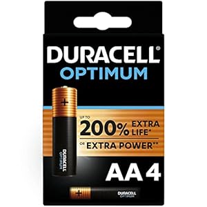 Duracell Optimum AA Alkaline Batteries [Pack of 4] 1.5 V LR6 MX1500