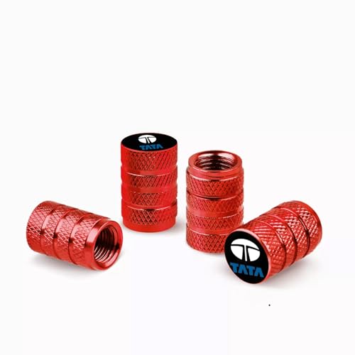 CONTACTS 4pcs Car Tire Tyre Red Wheel Air Port Dust ...