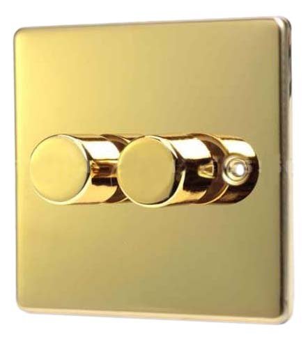 POLISHED 2 GANG 2 WAY 500 WATT DIMMER SWITCH C356PBW