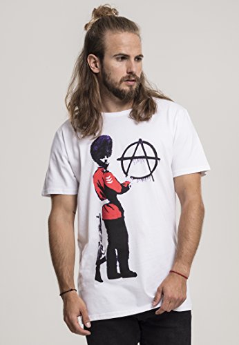 Merchcode Men's Banksy Anarchy Tee T-Shirt, White, XS - Image 2