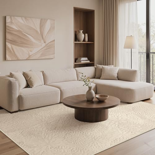 GENIMO 8x10 Soft Washable Floral Area Rug