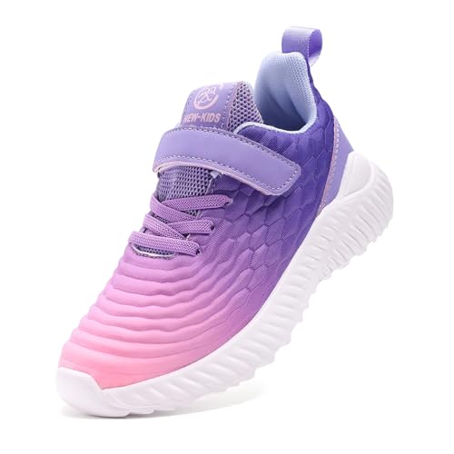 GWMDKI Unisex Kids Trainers Boys Running Shoes Girls Casual Sports Shoes Fashion Child Sneakers for Little/Big Kids Pueple 1UK Purple