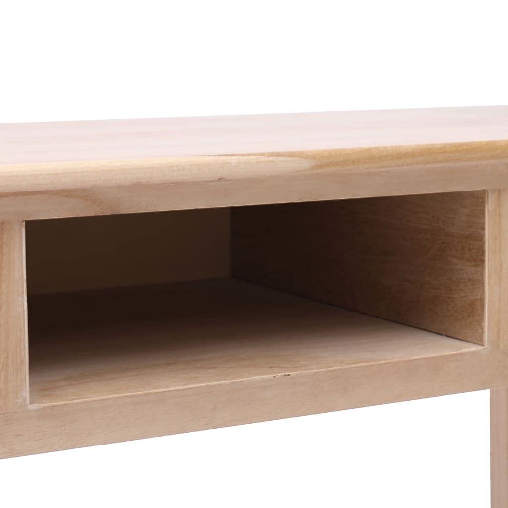 Scrivania Vintage in Legno con Cassetti 110x45x76 cm | Mobile consolle salvaspazio per studio e ufficio con ampio ripiano, due cassetti portaoggetti e un vano aperto centrale.