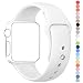 Apple Watch Band, HuanlongTM Soft Silicone Sport Style Replacement Iwatch Strap for Apple Wrist Watch (White 42mm M/l)