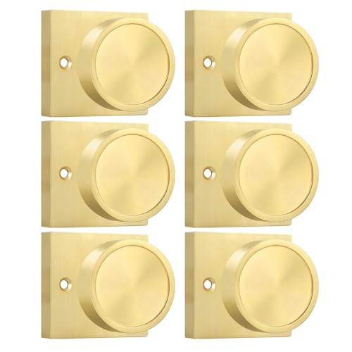 Image of Goldenwarm Gold Door Knobs Dummy, No-Turning Single-Sided Interior Door Knob for for Pantry, French Doors & Closets, 3 Pack /6 Pieces