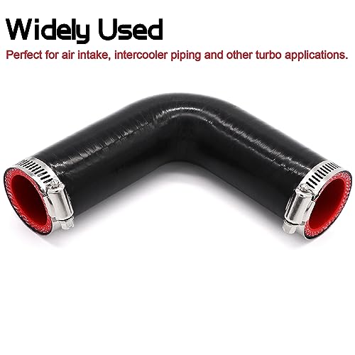 Image of 1-1 /4 inch 90 Degree Radiator Hose Rubber Elbow 4-Ply with 2PCS Stainless Steel T-Bolt Clamp for Turbo /Intercooler /Intake Piping