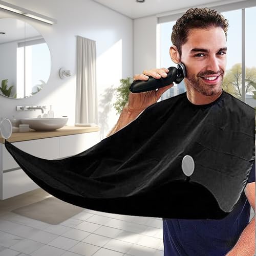 1 PCS Bart Schürze Lätzchen für Bart, Bartschürze für Herren Barttrimmschürze mit 2 Saugnäpfen Geschenke für Männer Freund Vater