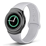 Compatible Gear S2 Band, Soft Silicone Straps Sport Bands Adjustable Replacement Wristband Watch Bracelet for Samsung Gear S2 Smartwatch, Large, Gray