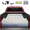 GOTIDY Short Truck Bed Mattress 5-5.5ft for Mid-Size Pickup,Truck Bed Air Mattress for Tacoma Honda Ridgeline Jeep Gladiator JT 5ft, Wired Air Pump, Oversized Carry Bag, Integrated Pillow