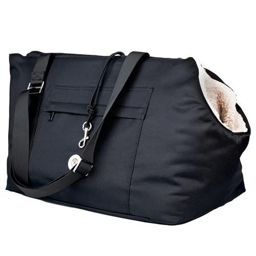 SohoPoms Black & Cream Pet Carrier (Small) | Luxury Dog Hand