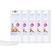 Sunzze Vliesstreifen 5 x100 Stck. | Strapazierfähig - einfache Haarentfernung | für Warmwachs & Z...