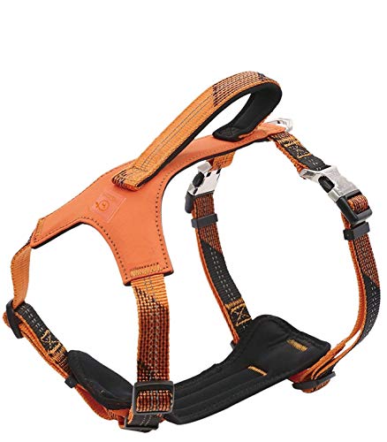 Michur Bruno Naranja, arnés arnés para Perros Chaleco para Perros Nylon Forrado con Neopreno, Hecho de Nylon, Reflectante
