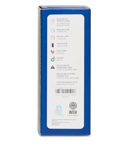 Botella de fútbol Inter Seven termo de acero inoxidable que elimina fugas con apertura automática 8