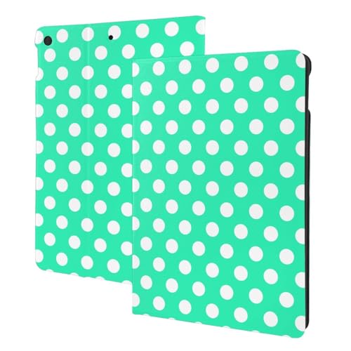 Housse iPad 10.2 imprimé pois vert clair avec folio