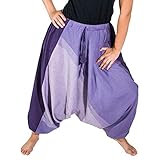 Klassischer indischer Schnitt KUNST UND MAGIE Unisex Haremshose OneSize mehrfahrbig, Farbe:Lila, Größe:One Size
