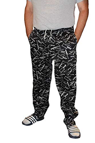 Mens Traditional 100% Cotton Baggy Chef Pant (Slicing Dicing, XL)