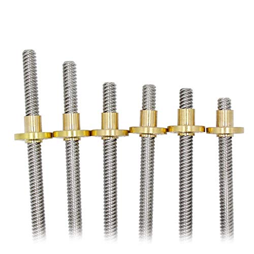 Lysee 3D Printer Parts & Accessories - 100-600mm Stainless Steel T-Type Stepper Motor Trapezoidal Lead Screw 8mm Thread T8 for 3D Printer JR Deals - (Size: 0.8mm)