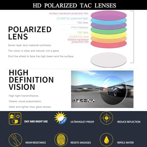 Image of Polarized Clip on Sunglasses Over Glasses for Men Women Flip Up Clip-on Shades for Driving Fishing