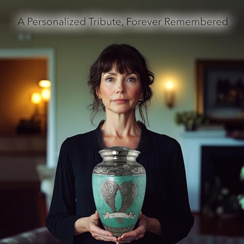 Image of Angel Green Cremation Urns for Human Ashes Adult Male Urns for Ashes