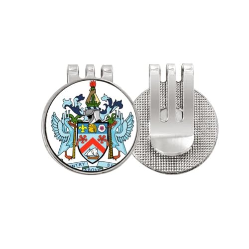 Marqueur de balle de golf avec clip magnétique émaillé motif Saint-Christophe-et-Niévès