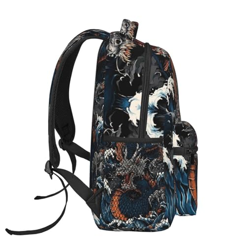 Cool Dragon Backpack for Men Women,Casual Travel Hiking Camping Backpacks Lightweight Bookbag3