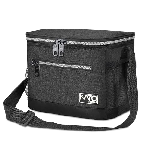 Tirrinia Insulated Lunch Box for Men/Women, Leakproof Lunch Bag for School Work, Large Lunch Tote Kids Boys Girls Student Back to School, Soft Cooler Office Picnic Beach Camping for Adults, Charcoal