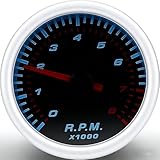 Car Tachometer Gauge - 8000 RPM Engine Speed Monitor with Easy Calibration, Universal Vehicle Meter for Improved Driving Control