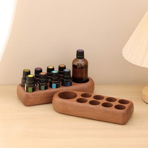 Caja de almacenamiento de labiales y aceites esenciales con diseño de madera para optimizar espacio 5