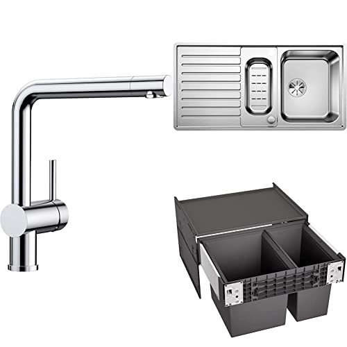 BLANCO Linus 514019 Robinet de Cuisine Chromé+ Classic Pro 6 S-IF 523665 Évier de Cuisine Réversible+ 526203 Select II 60/2 x