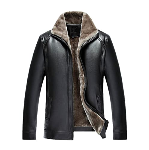 Veste thermique en cuir synthétique finition haut de gamme manteau d hiver noir