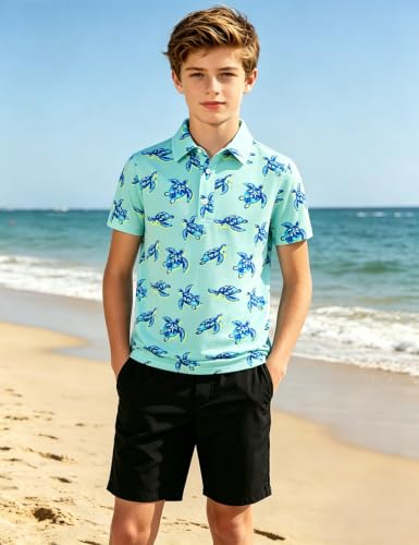 Cuddomper Boys Polo Hawaiian Shirt Size 11-12 Short Sleeve Golf Clothes - image 2