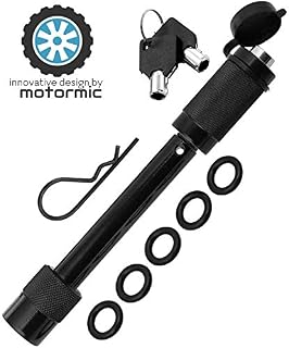 motormic Trailer Hitch Lock - 5/8" Extra Long Black Pin with One Locking