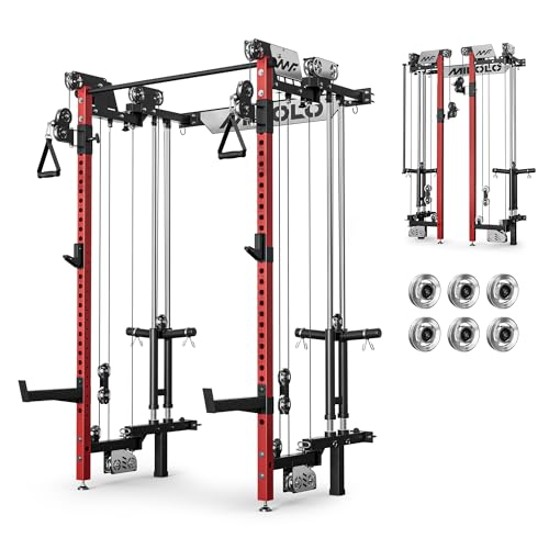 Mikolo folding squat rack with wall mount