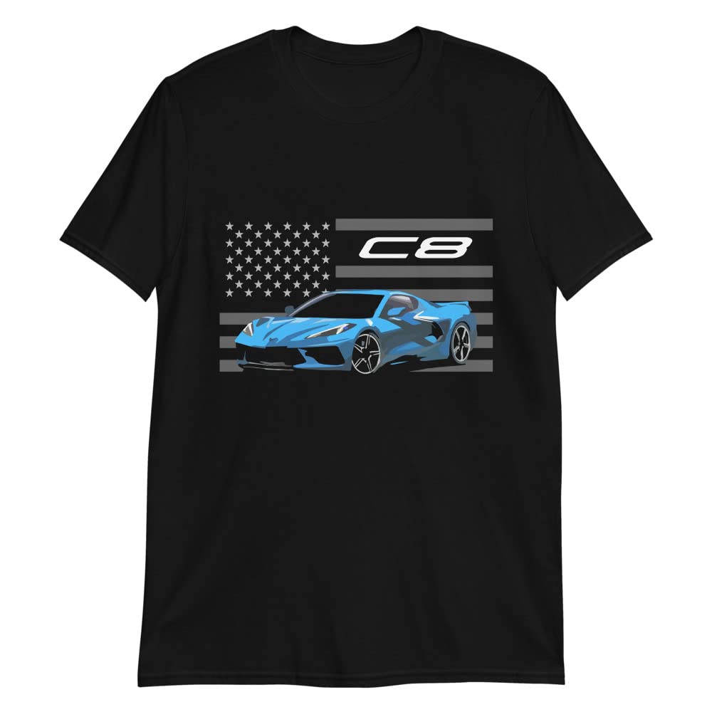 Rapid Blue Sports Car C8 Mid Engine Vette Car Club Custom T-Shirt