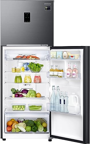 Image of Samsung 385 L, 3 Star, Optimal Fresh+, Digital Inverter with Display, Frost Free Double Door Refrigerator (RT42C553EBX /HL, Luxe Black)