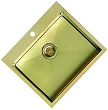 Zlewozmywak Kuchenny Stalowy Jednokomorowy BERG GOLD10 BOC ZŁOTY 550 x 480 mm 1,2 mm z powłoką PVD