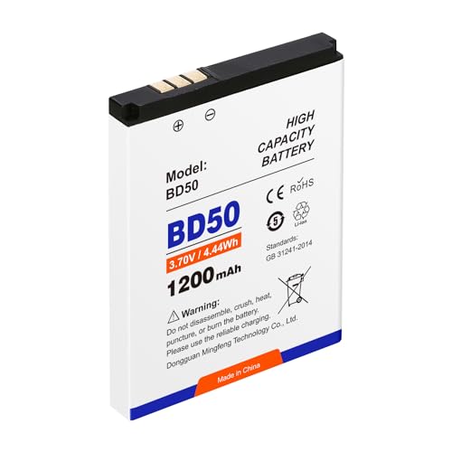 TOPGOBAT 1200mAh BD50 Akku mit AVM Fritz!Fon C5 / C4 / M2 / MT-F/Motorola MOTOFONE F3 / EM325 / M325 / EM25 - Ersatz-Akku für: AVM 312BAT016, 312BAT006, 312BAT006CS-FVM446CL