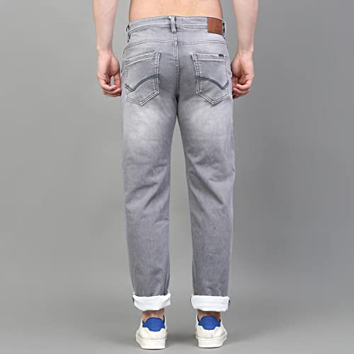 Image of LOUIS STITCH Mens Jeans Italian Cloth Denim Mid Rise Super Stretch Butter Comfort Relaxed Fit Jeans for Men (LSJNC-BU92)